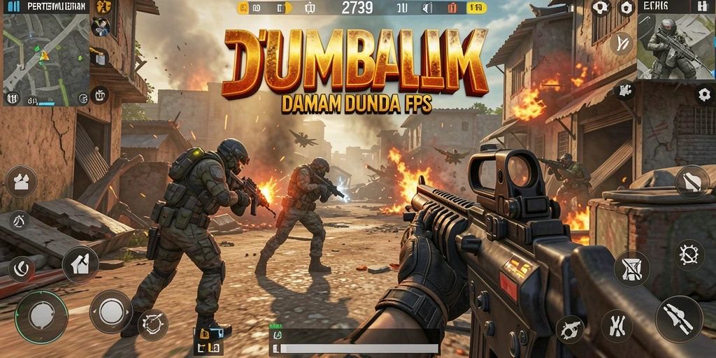 Tampilan gameplay seru dari 2739 dengan aksi tembak-menembak.