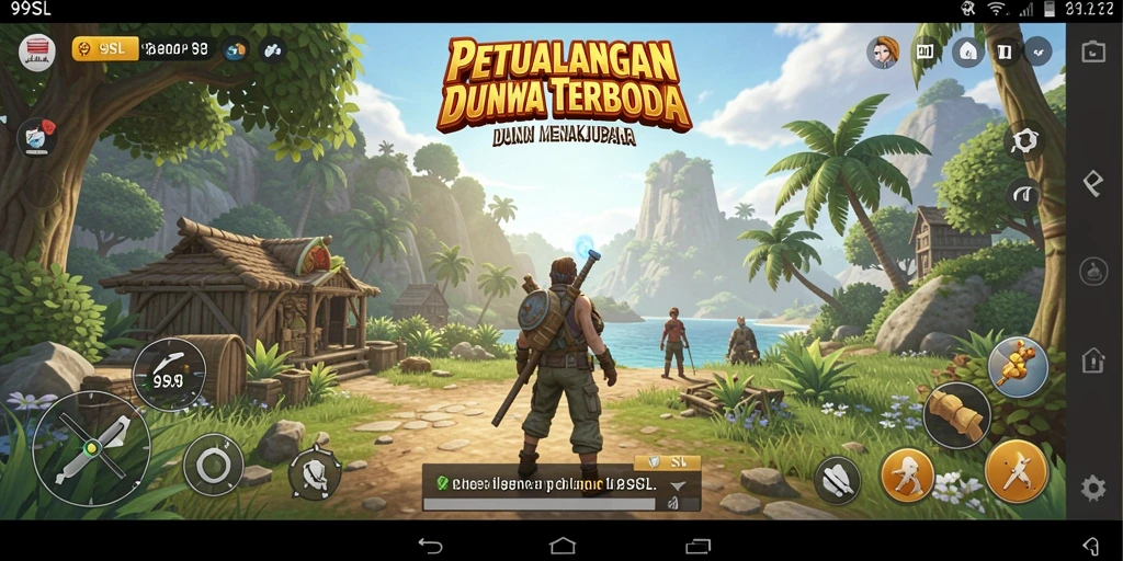 Screenshot gameplay 99SL menampilkan dunia terbuka yang luas dan menarik.