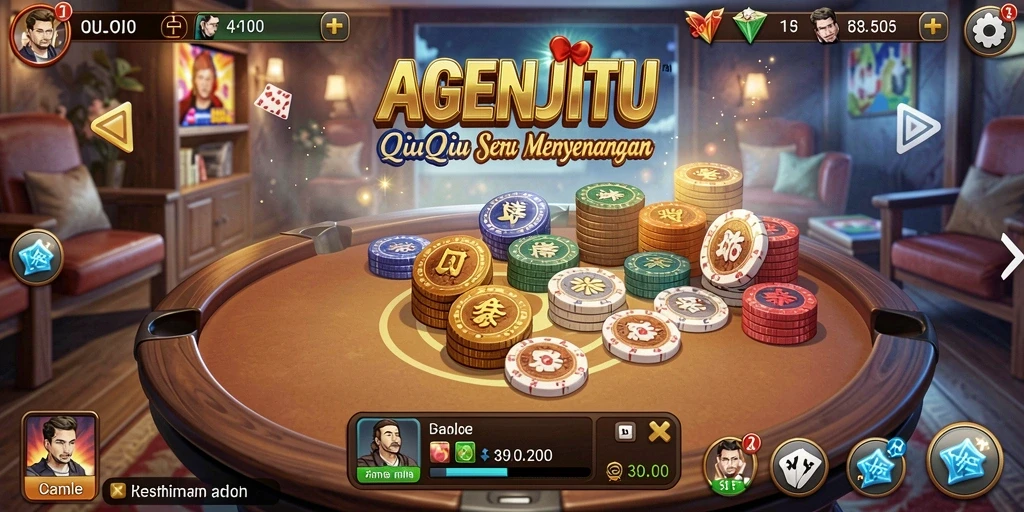 Tampilan gameplay QiuQiu di AGENJITU yang seru dan interaktif.