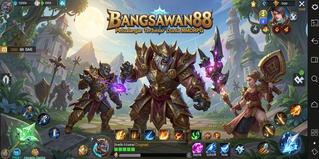 Gameplay seru di BANGSAWAN88 saat pertarungan melawan monster.