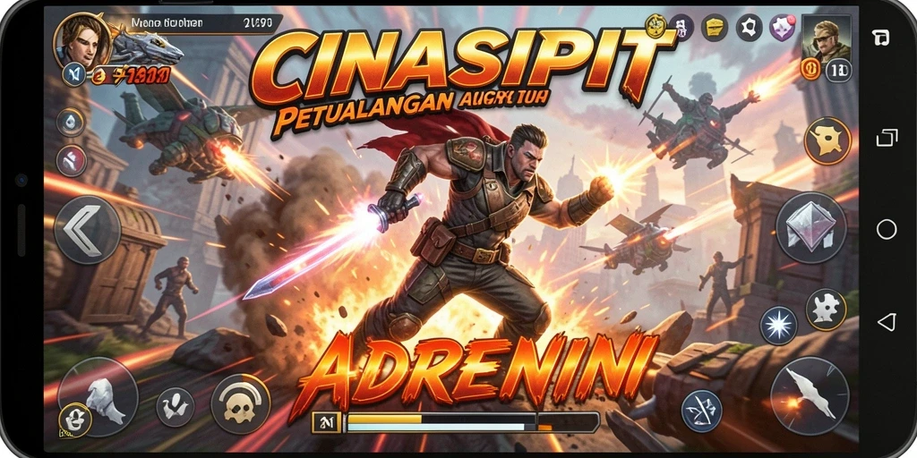 Penggambaran gameplay aksi yang menegangkan dalam CINASIPIT.