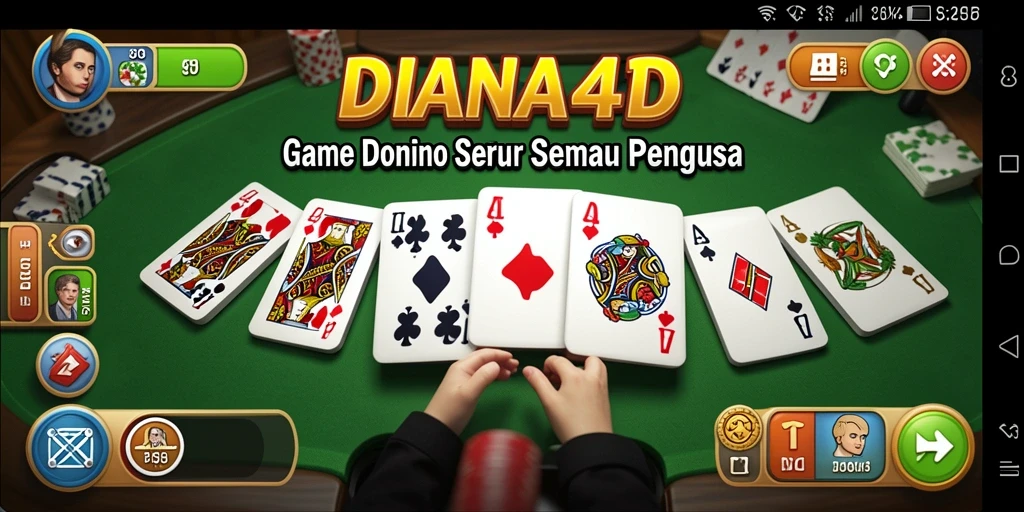Tampilan gameplay seru dalam DIANA4D dengan domino yang berwarna-warni.