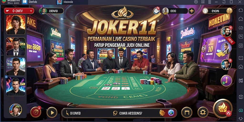 Screenshot gameplay <strong>JOKER11</strong> yang menampilkan suasana kasino yang realistis.