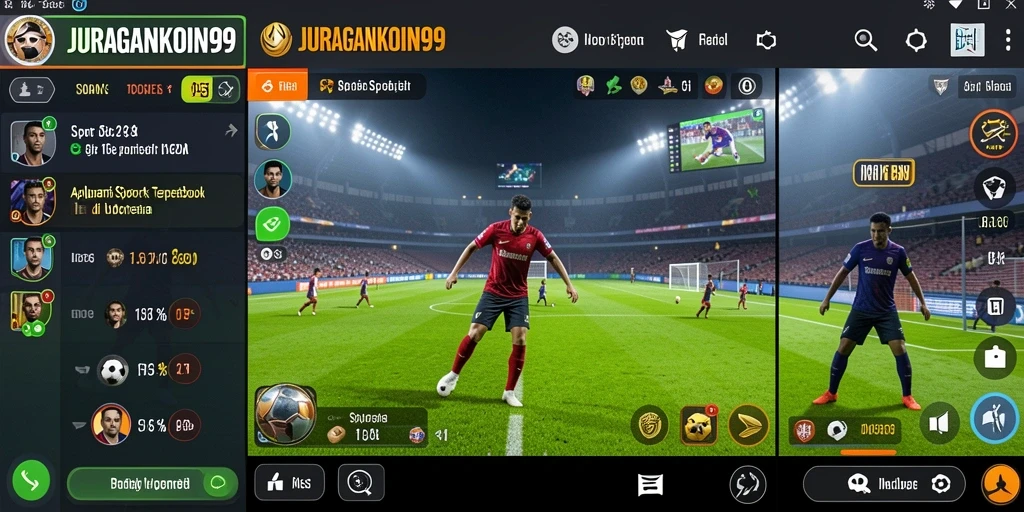 Screenshot utama menampilkan fitur taruhan langsung Sportsbook yang menarik.