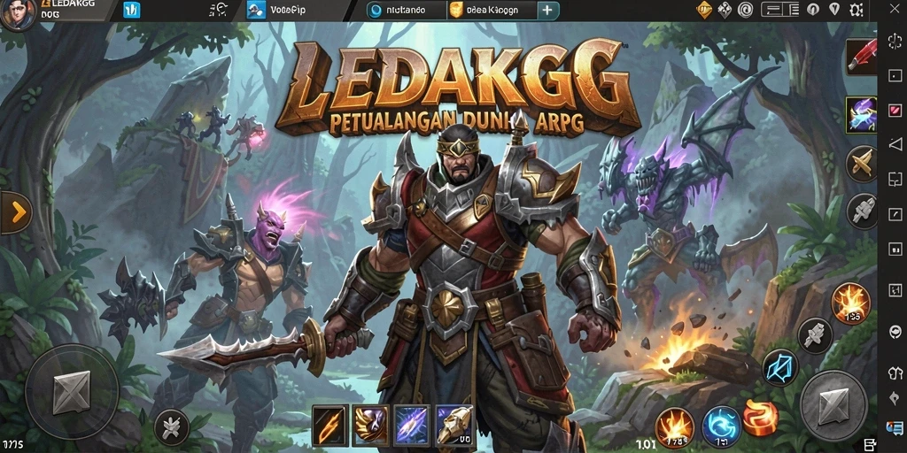 Tampilan menakjubkan dari gameplay <strong>LEDAKGG</strong> yang penuh aksi ARPG.
