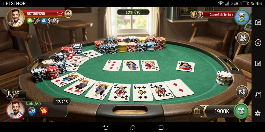 Tampilan gameplay seru LETSTHOR saat bermain Gaple.