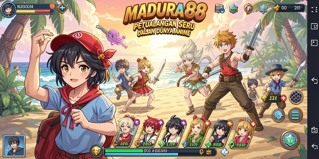 Screenshot gameplay MADURA88 menampilkan aksi karakter Anime yang mendebarkan.