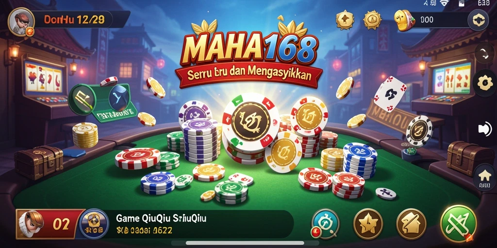 Tampilan gameplay seru QiuQiu di MAHA168.