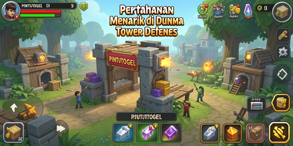 Gambaran gameplay PINTUTOGEL yang menarik dengan strategi menara.