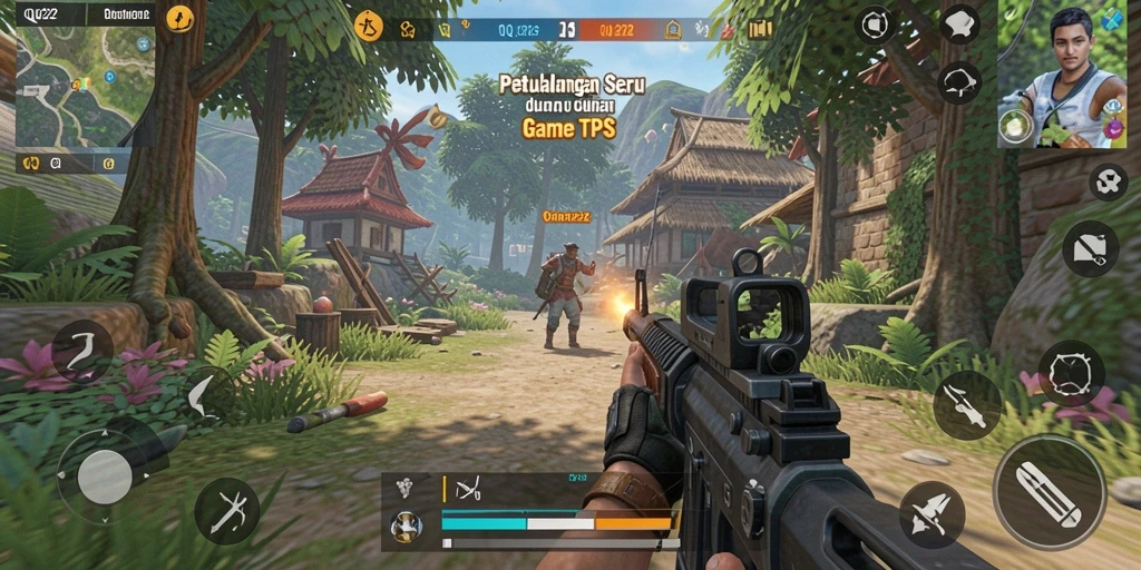 Screenshot gameplay QQ222 yang menegangkan dalam TPS.