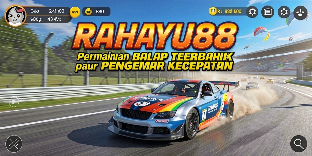 Screenshot gameplay RAHAYU88 menampilkan balapan yang mendebarkan dan kendaraan cepat.