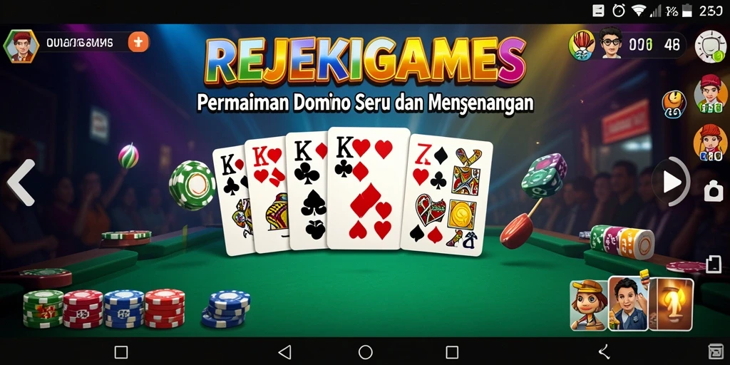 Screenshot gameplay seru dari REJEKIGAMES dalam permainan Domino.