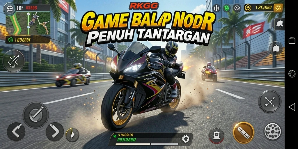 Gameplay seru balap motor RKGG dengan grafis yang memukau.