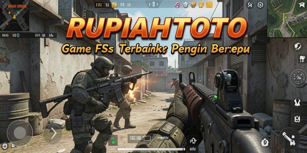 Screenshot RUPIAHTOTO menampilkan aksi tembak-menembak yang intens dan mendebarkan.