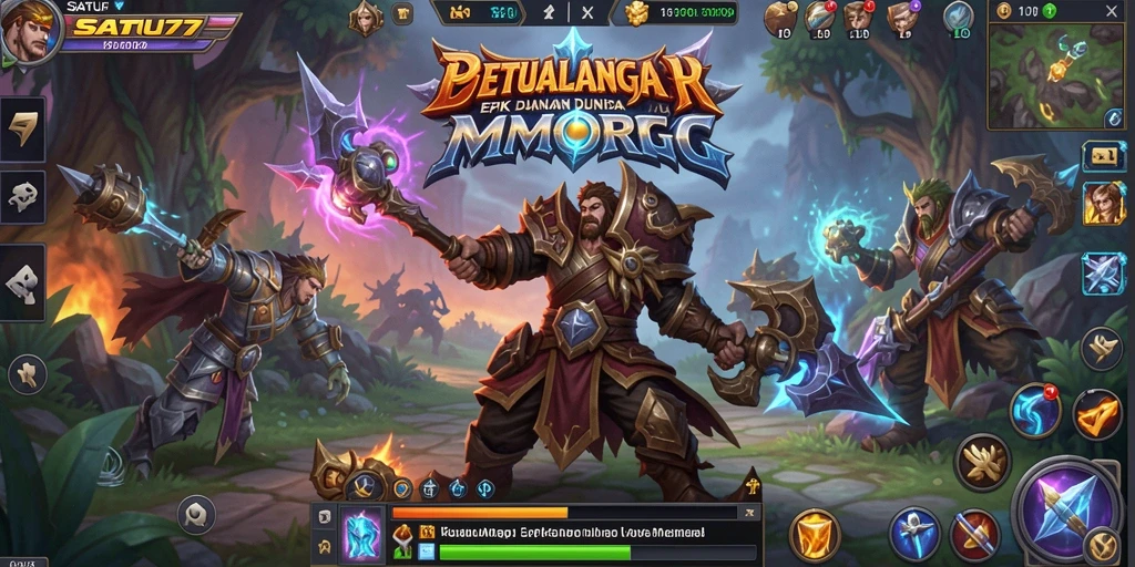 Screenshot menunjukkan aksi seru dalam gameplay MMORPG SATU77.