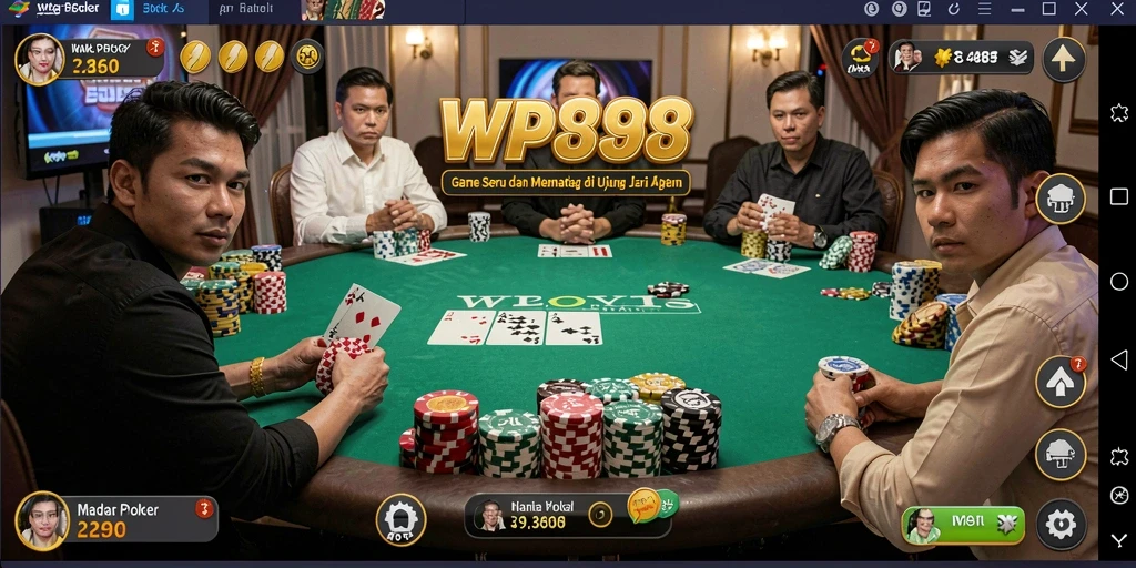 Tampilan gameplay WP888 yang menarik dan mendebarkan saat bermain poker.